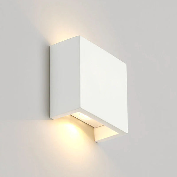 Square Plaster Up Down Wall Sconce