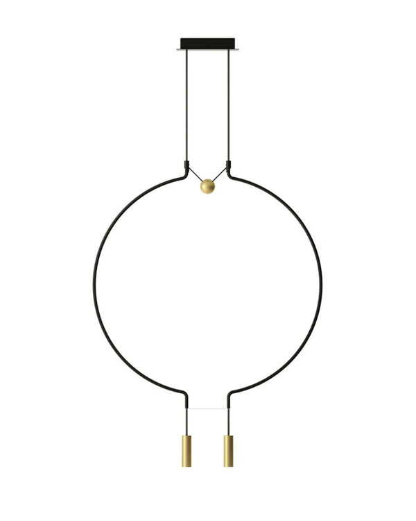 Contemporary Sculptural Double Pendant Light
