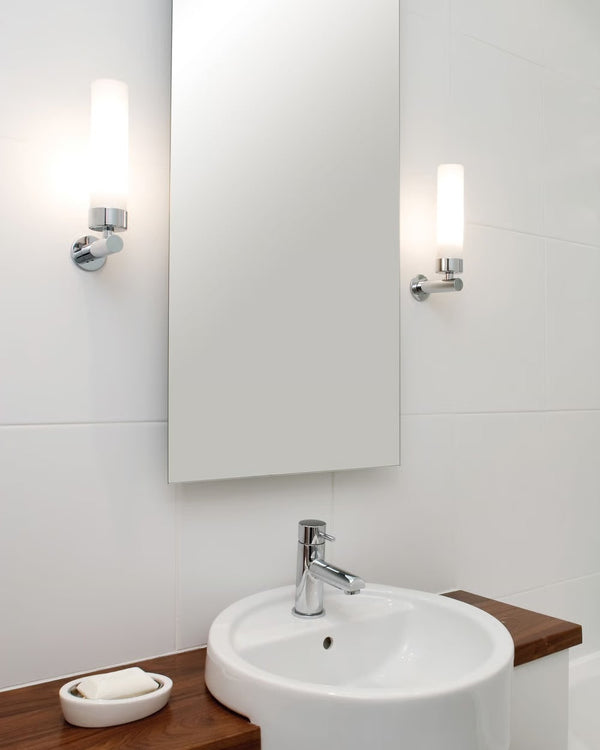 Chrome & Opal Glass Tubular Diffuser Wall Light