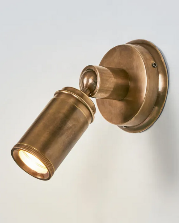 Antique Brass Ball Swivel Wall Light