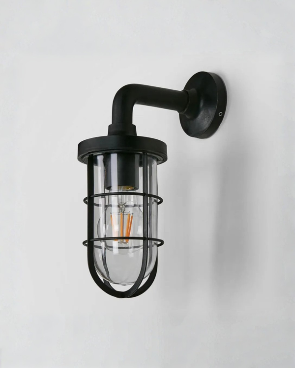 Caged Matte Black Wall Sconce