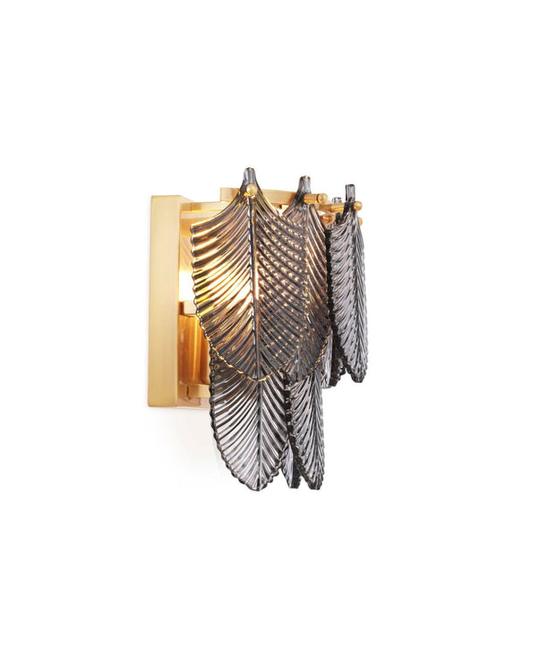 Charcoal Glass Leaf Wall Sconce