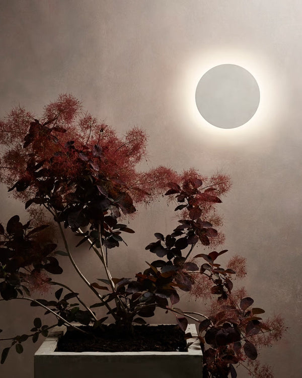 Concrete Minimal Lunar Round LED Wall Light