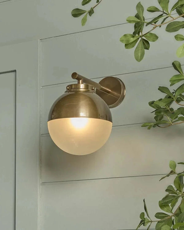 Dark Brass Outdoor Orb Wall Light
