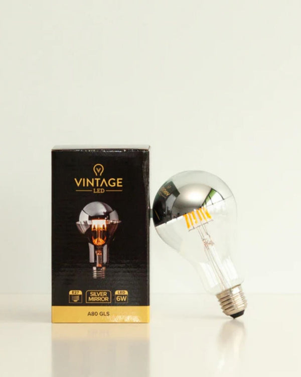 Dimmable E27 LED Silver Cap | A80 | 6W | 2200K