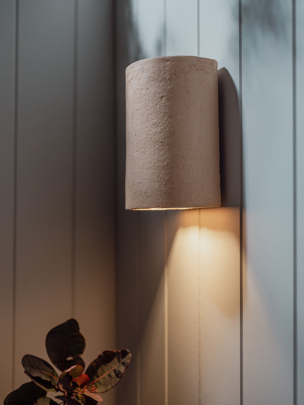 Exterior Organic Raw Ceramic Wall Light | Nudie