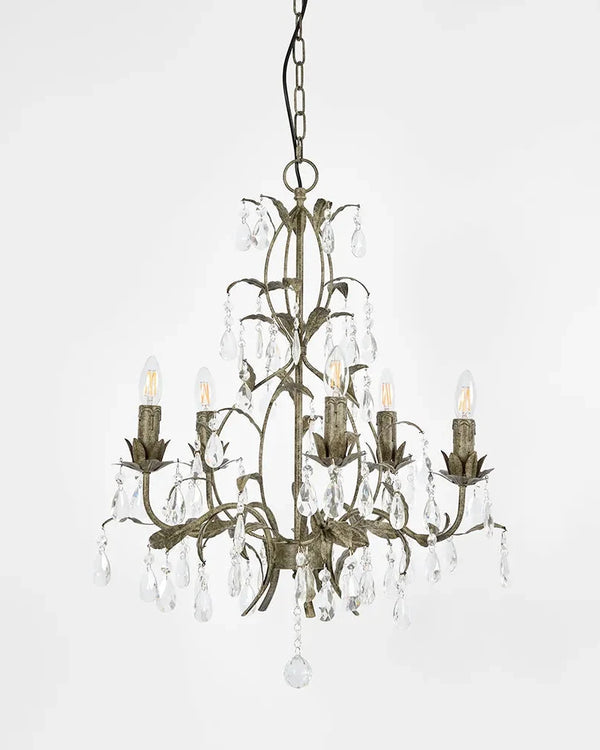Iron Five Light Chandelier