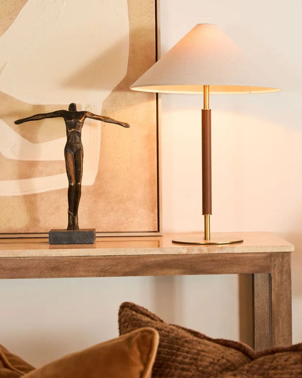 Leather & Brass Table Lamp