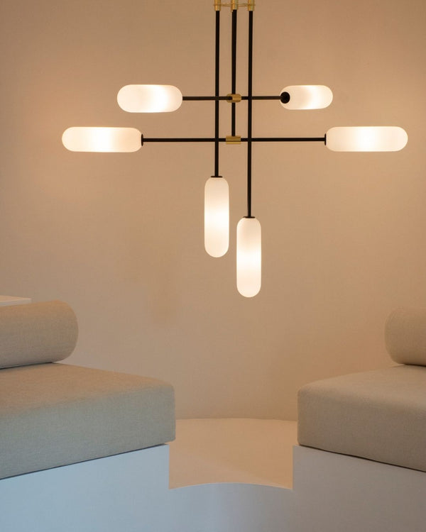 Minimalist Opal Oval Chandelier