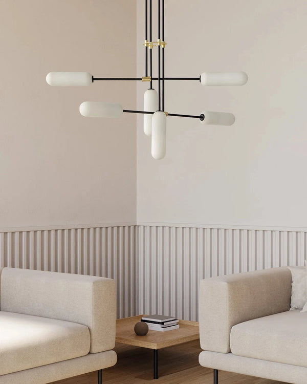 Minimalist Opal Oval Chandelier