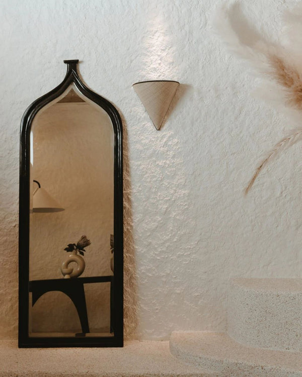 Organic Woven Half-Cone Wall Light