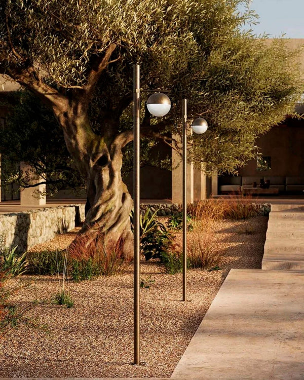 Outdoor Antique Brass Spherical Garden Lamp