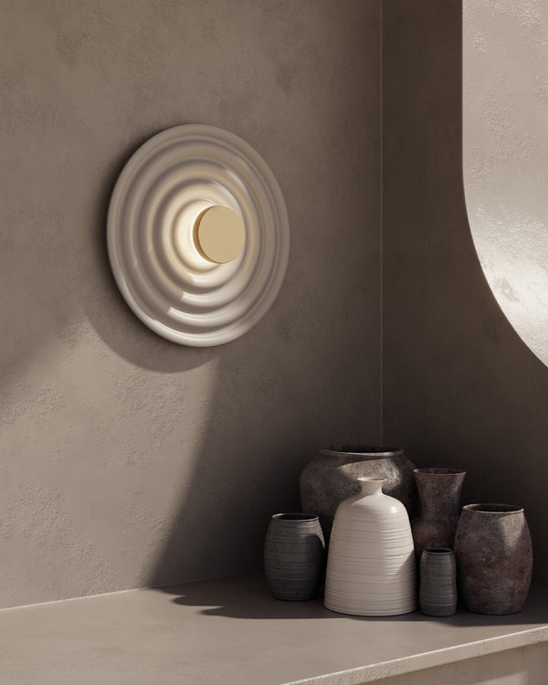 Contemporary Rippled Resin Wall Light