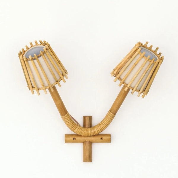 Natural Bamboo Double Wall Light
