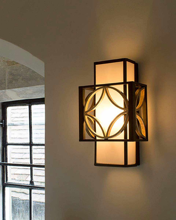 Decorative Bronze and Gold Art Deco Wall Light