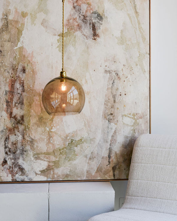 Glass Brass Metal Spherical Pendant | Ex Display | SALE