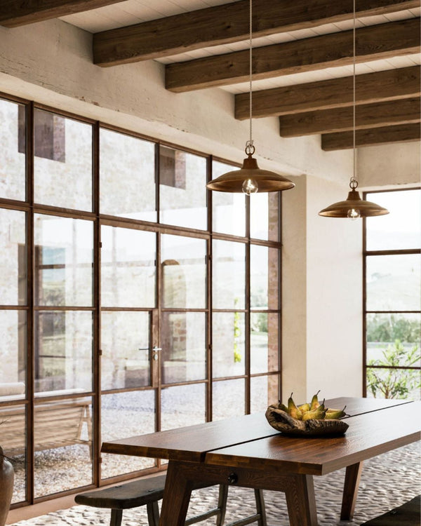 Handmade Italian Brass & Copper Pendant Light