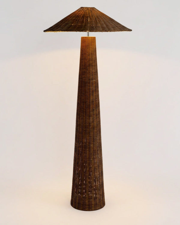 Handwoven Rattan Floor Lamp