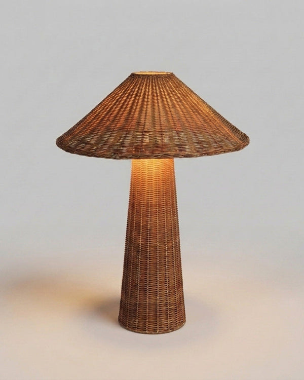 Handwoven Rattan Table Lamp