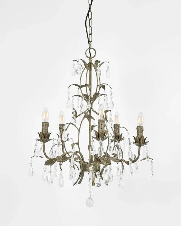 Iron Five Light Chandelier