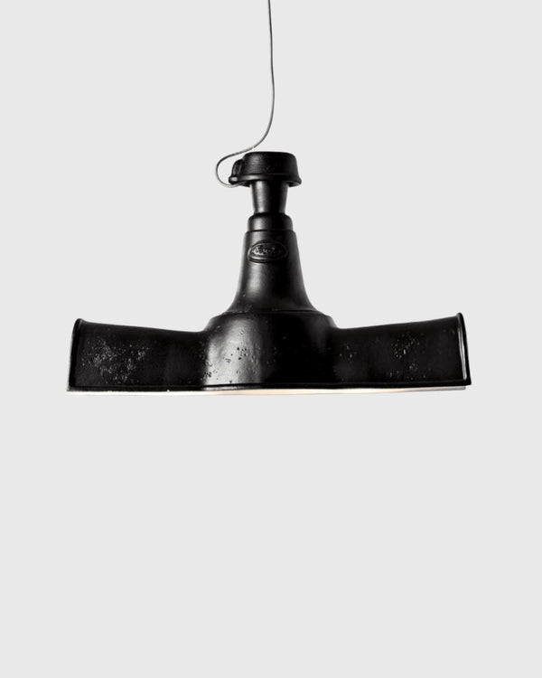 Italian Industrial Black Oblong Pendant Light