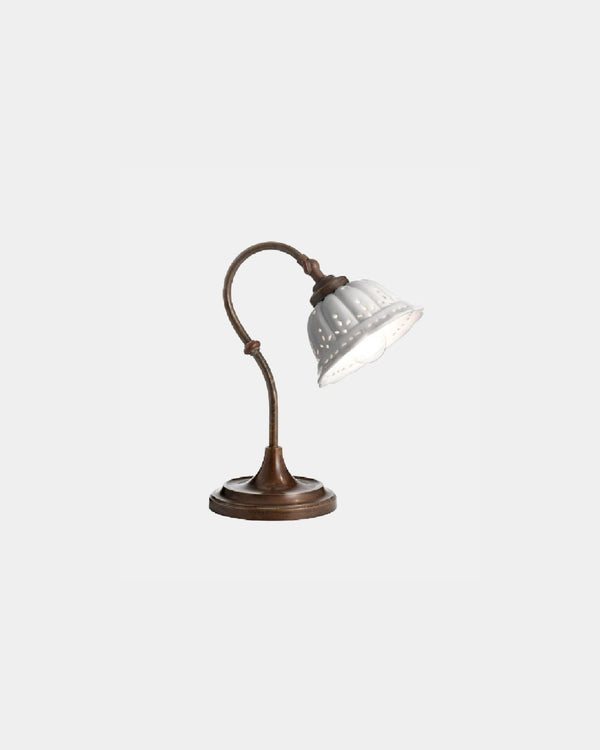 Antique Brass & Ceramic Table Lamp
