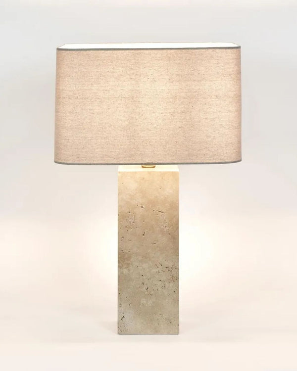 Rectangular Travertine Table Lamp