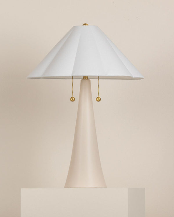 White Pleated Shade Table Lamp