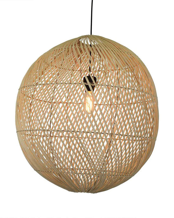 Organic Sphere Rattan Pendant Light