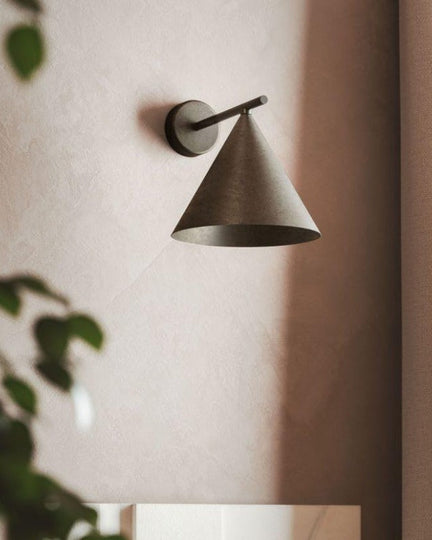 Italian made and designed brass cone wall sconce