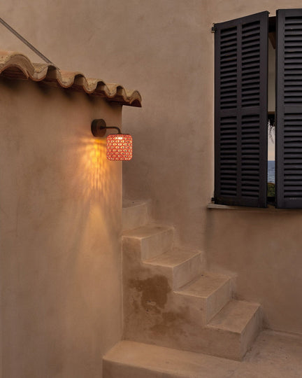 Greek Island Outdoor handwoven wall sconce