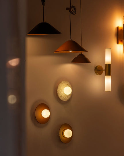 Light shop in Byron Bay large range on display leather, rattan, glass lighting