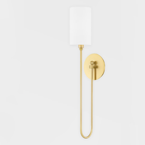 Modern Swoop Arm Wall Light aged brass