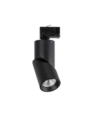 Black cylindrical spotlight on a white background