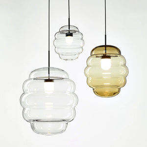 Mouth-Blown Crystal Cloud Pendant Light three sizes