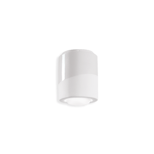 Matt and Shiny Ceramic Cylindrical Flush Mount Ceiling Light large white