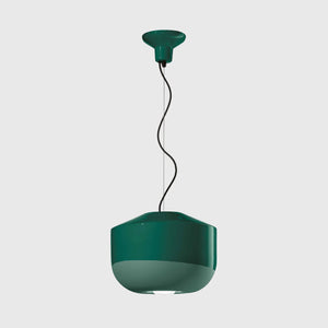 Two-tone Ceramic Round Pendant Light large green