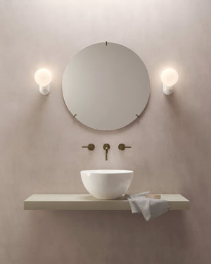 Glossy White Orb Single Wall Light