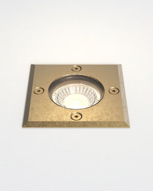 Antique Brass Square Deck Light-Lighting Collective