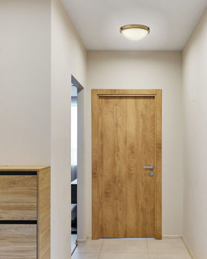 Mid-Century Retro Opal Flush Ceiling Light