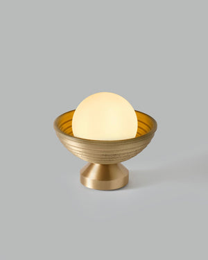 Ribbed Metal Shade Table Lamp