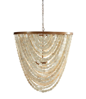 Organic Pearl Shell Oval Chandelier