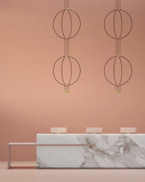 Double Contemporary Sculptural Cluster Pendant