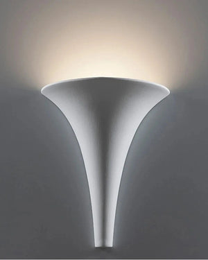 Italian Made White Ceramic Cone Plaster Wall Light