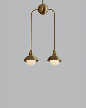 Ribbed Metal Shade Pendant Light