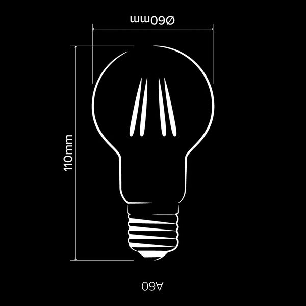 E27 | A60 | LED Filament Light Bulb Silver Cap | 4W