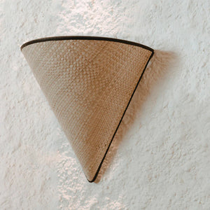 Organic Woven Half-Cone Wall Light