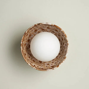 Handmade Patterned Bowl Wall Sconce