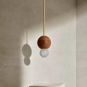 Handmade Timber Sphere Rod Pendant
