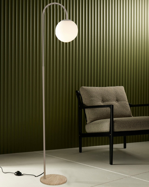 Contemporary Travertine Floor Lamp